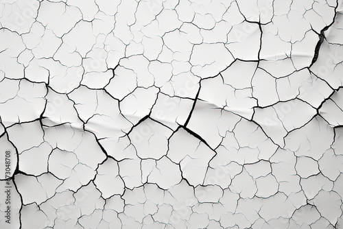crack white wall texture, cracked concrete wall covered with gray cement surface