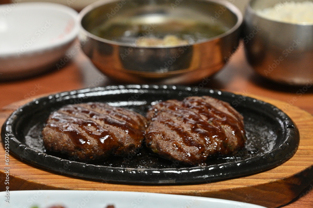 Korea food Grilled Short Rib Patties Korea food Grilled Short Rib Patties