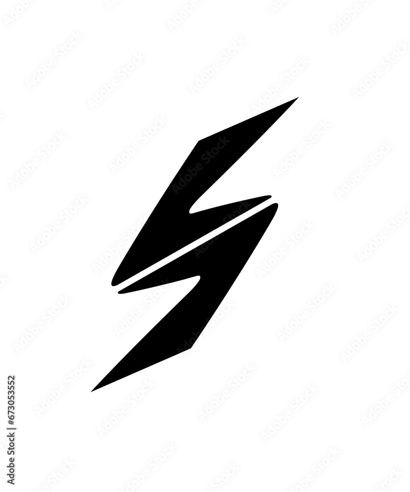 Arrow light illustration of lightning in the shape of the letter s Arrow light illustration of lightning in the shape of the letter s