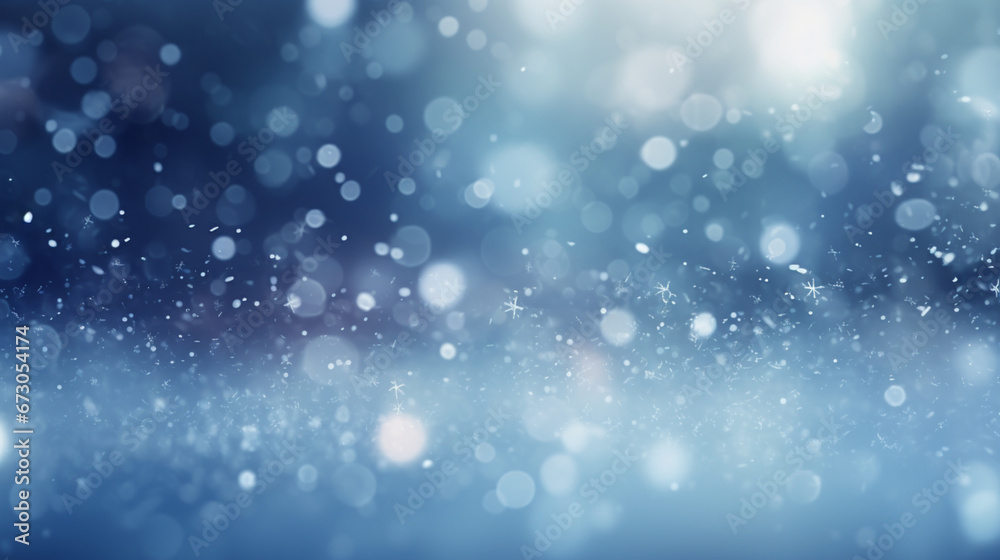 Snowflakes blur winter background