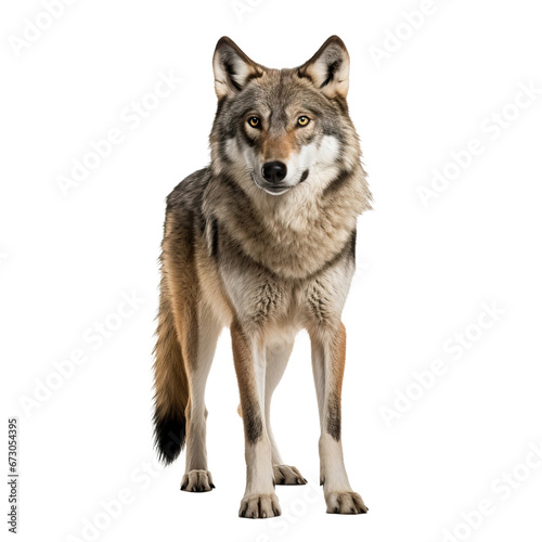 wolf howling   isolated on white background cutout