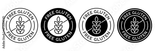 Best gluten free label or gluten free stamp vector isolated in flat style. Gluten free label vector for product packaging design element. Simple gluten free stamp for packaging design element.