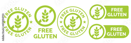 Best gluten free label or gluten free stamp vector isolated in flat style. Gluten free label vector for product packaging design element. Simple gluten free stamp for packaging design element.