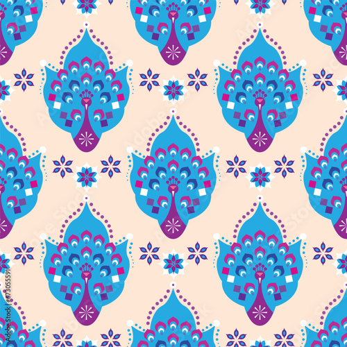 Traditional Indian festival Diwali. Happy Festival of lights Deepavali   template design seamless pattern   Festive Burning diya graphic design background Vector abstract flat illustration