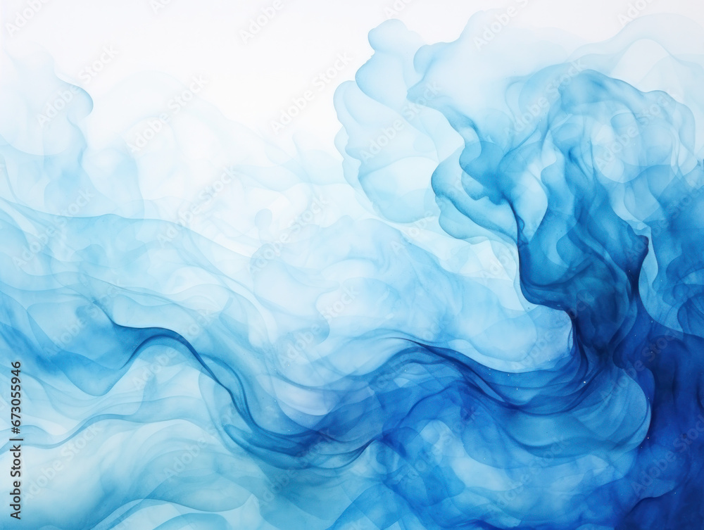 Abstract Ink Wave: Ice Blue and Navy Splashes