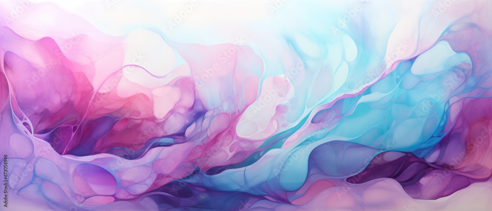 Teal and Mauve Acrylic Paint Ink Wave