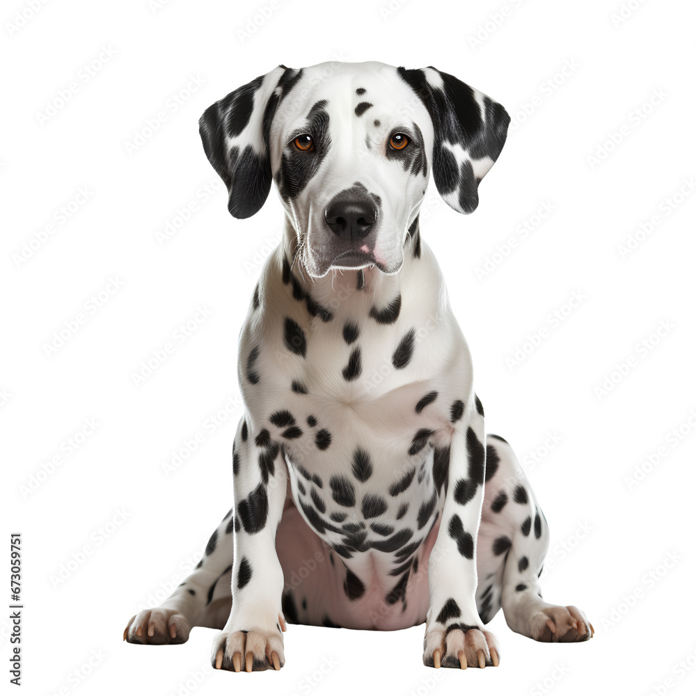 Dalmatian, isolated on transparent or white background, PNG, 300 DPI