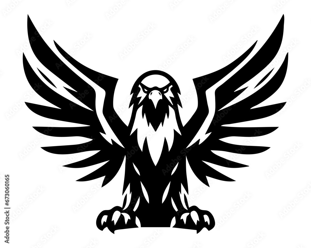 agency, america, animals, beak, bird, black, black eagle logo, black