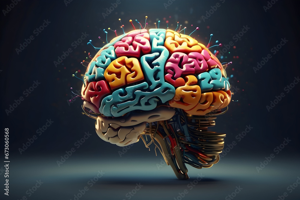 human brain anatomy - obrazy, fototapety, plakaty 