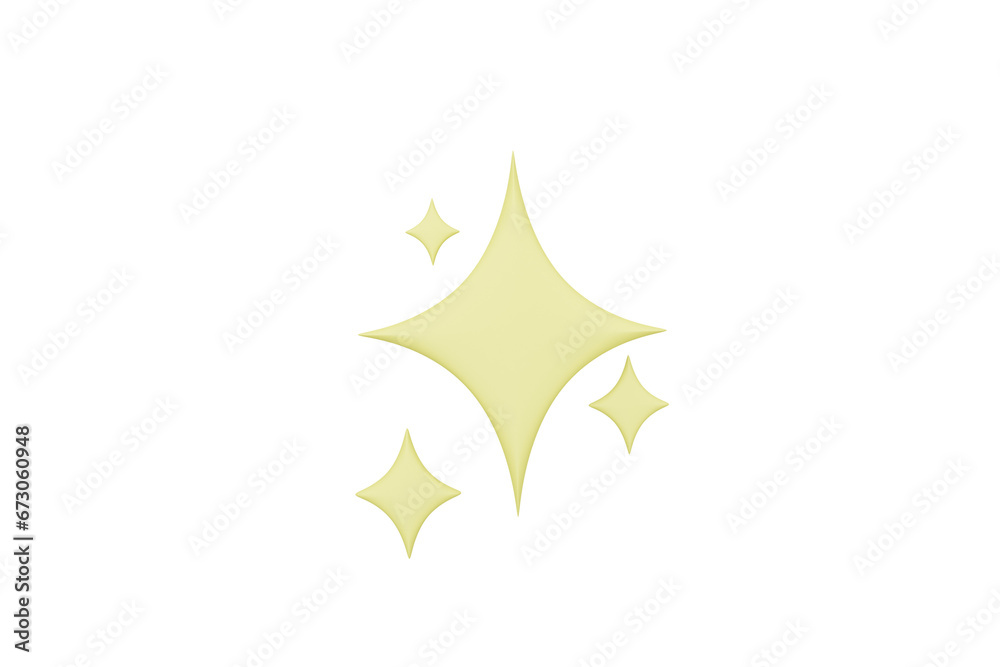gold star on white, Sparkle star, set, icon