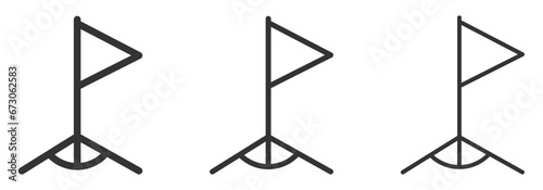 Corner flag vector line icons set