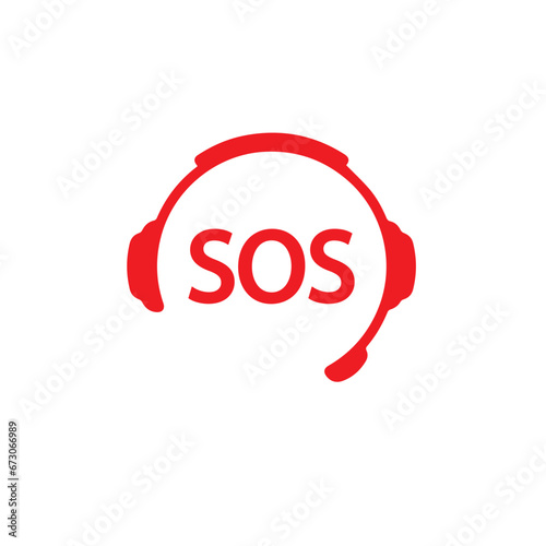 sos call icon phone, vector sos call help on phone sign	
