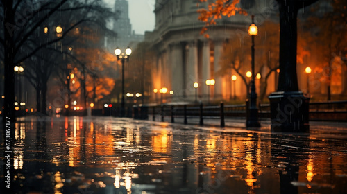 雨の降る町の景色(generative ai) © Rossi0917