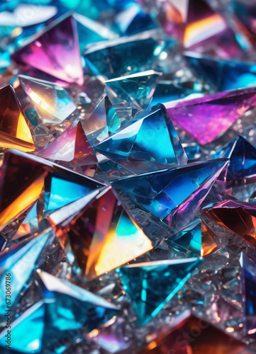 Colorful Holographic broken glass texture background