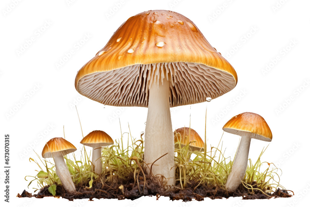 mushrooms in the grass