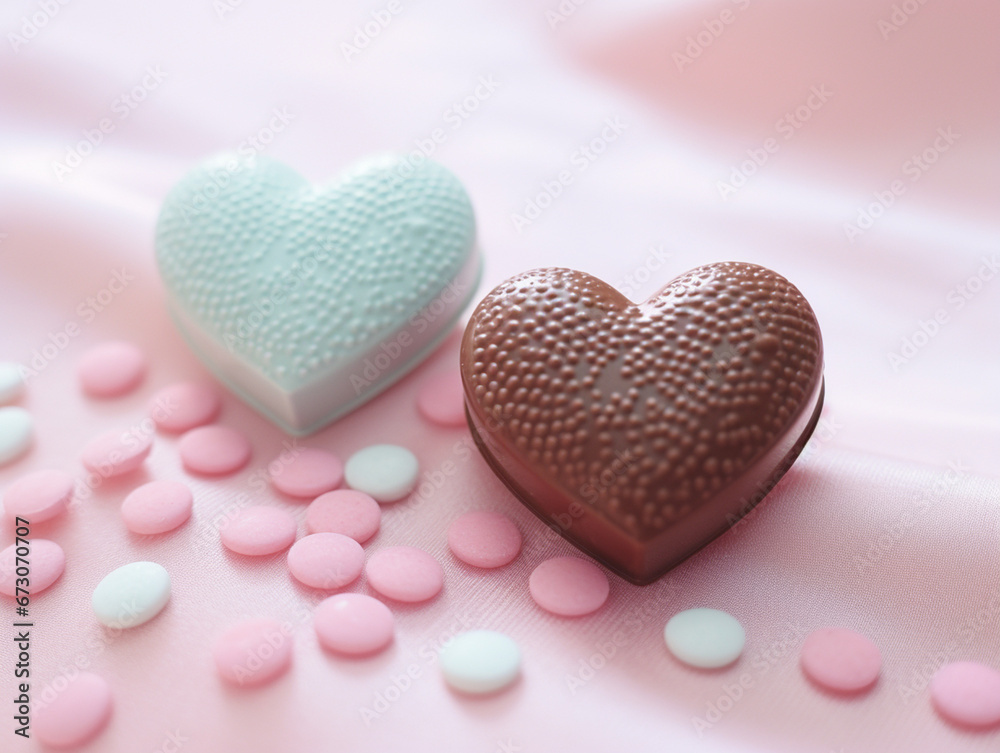 Obraz premium Romantic Chocolate Hearts 