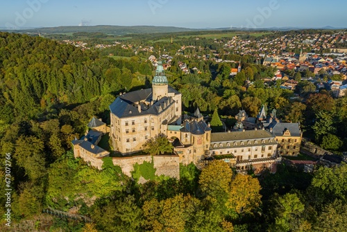 Aerial view of Frydlant castle  Czech Republic.