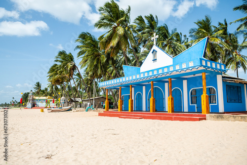 hindi temple in trincomalee beach, sri lanka photo