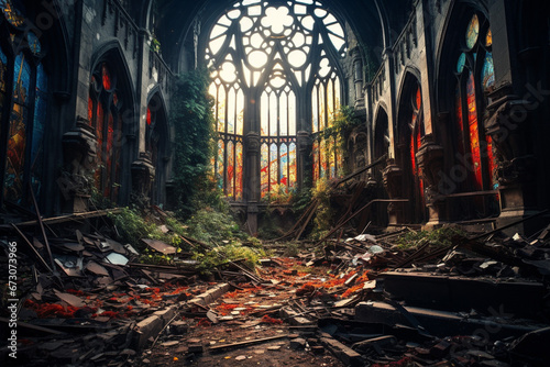 美しい教会の礼拝堂の廃墟 photo