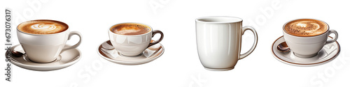 Coffee cup Hyperrealistic Highly Detailed Isolated On Transparent Background Png File