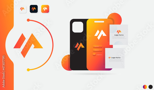 M letter logo design. M logo. Ma logo. Business. Lettering design. Font. Script. Finance. Colorful template. Phone. Premium. Modern design