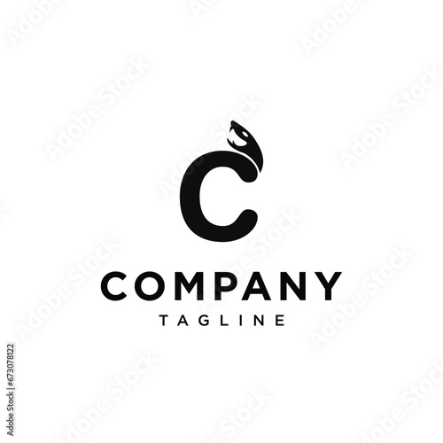 Letter C snake logo icon vector template