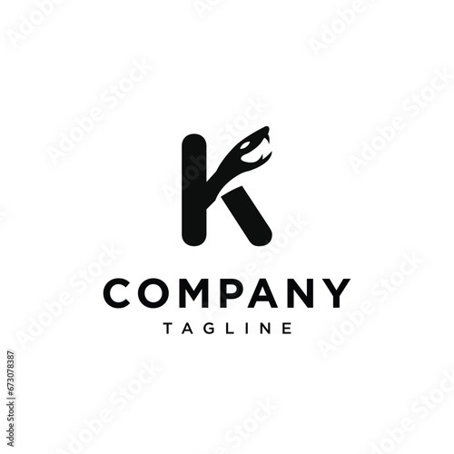 Letter K snake logo icon vector template