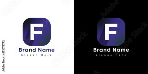 F letter gradient alphabet logo for company