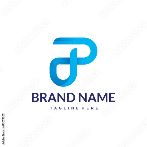 p gradient letter logo