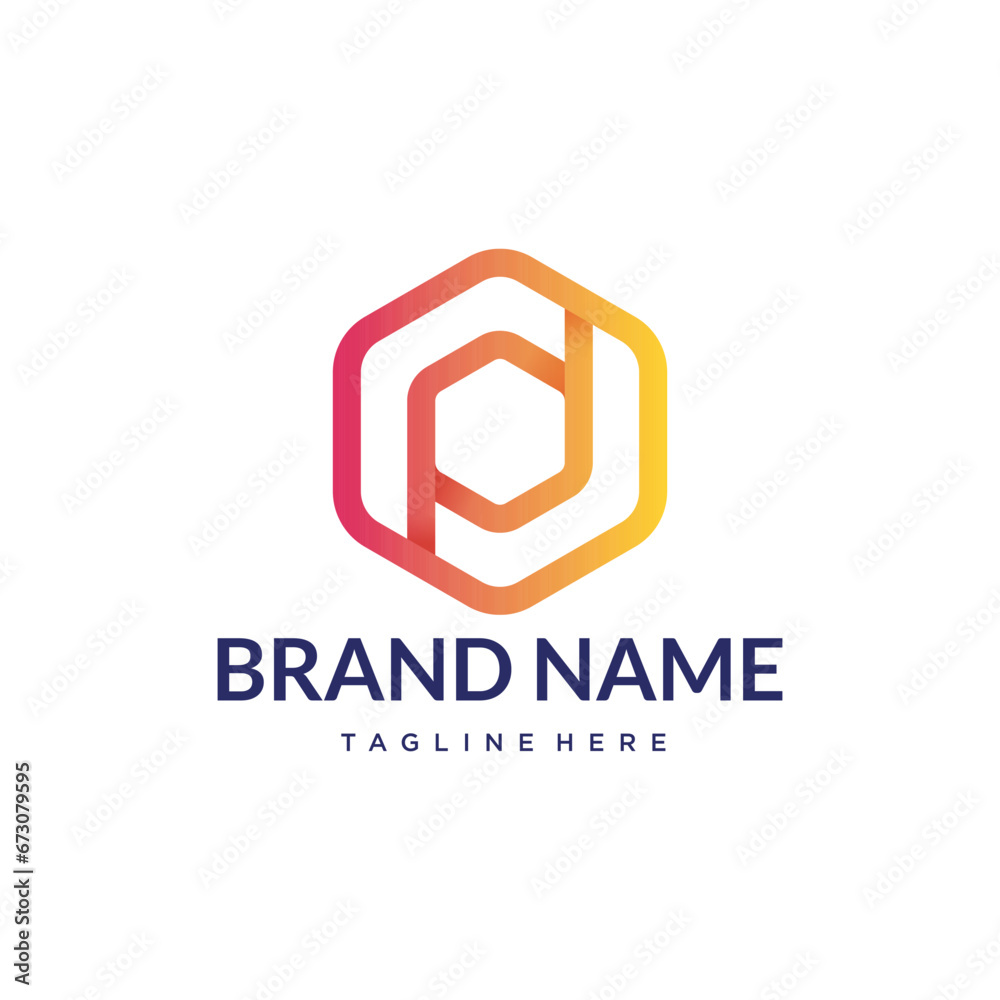 Obraz premium O letter gradient logo