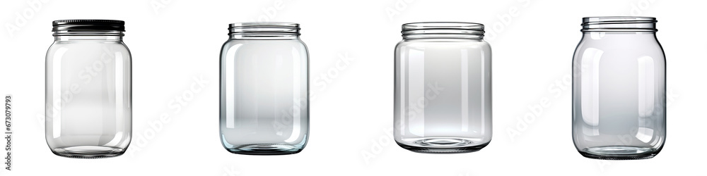 Empty blank jar  Hyperrealistic Highly Detailed Isolated On Transparent Background Png File - obrazy, fototapety, plakaty 