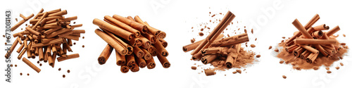 Falling cinnamon sticks  Hyperrealistic Highly Detailed Isolated On Transparent Background Png File