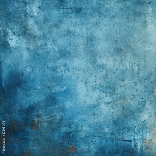 AI generated illustration of a grunge distressed and textured blue wall