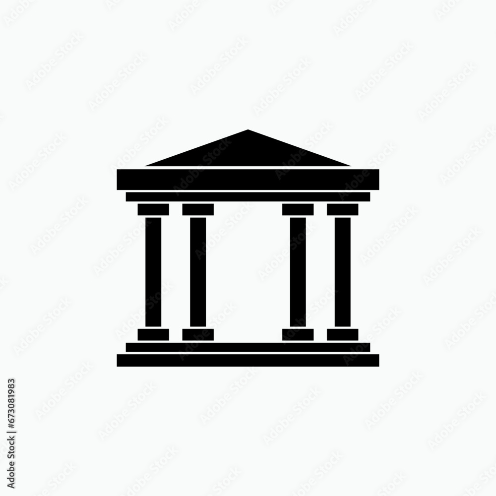 Building, Architecture Icon. Court, Bank Symbol. Building, Architecture Icon. Court, Bank Symbol.