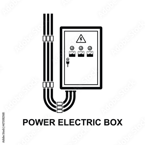 Power electric box icon. Circuit breaker board isolated on background vector illustration.