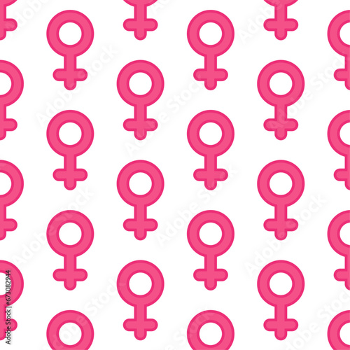 Venus icon pattern. Feminine. Women symbol in flat style.