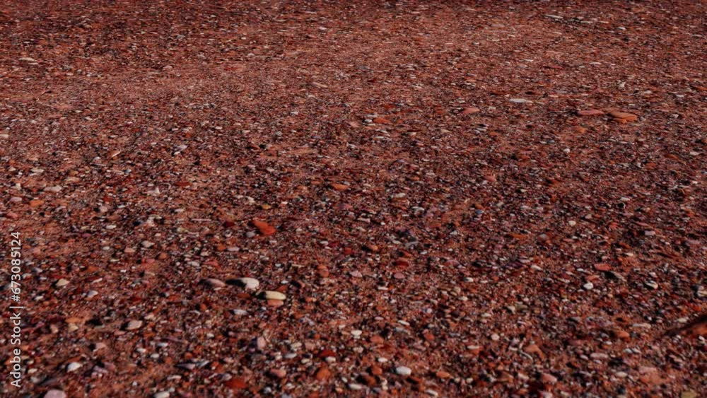 Red Ground Red ground reminiscent of the Martian surface with small stones. Video ...