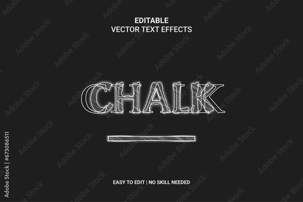 Editable Sketch Hand Drawn Text Effects, 3D, Neon, Sketch Premium Vector And Included Graphic Style. 