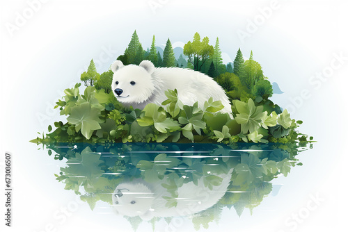 bear in the forest illustration image generated by AI
