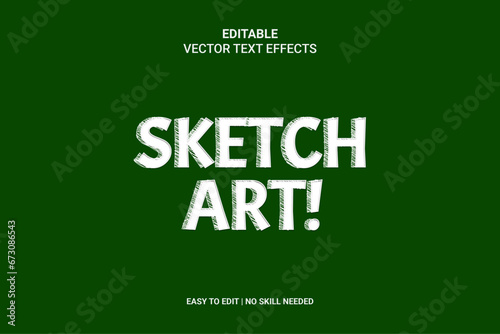 Editable Sketch Hand Drawn Text Effects, 3D, Neon, Sketch Premium Vector And Included Graphic Style. 