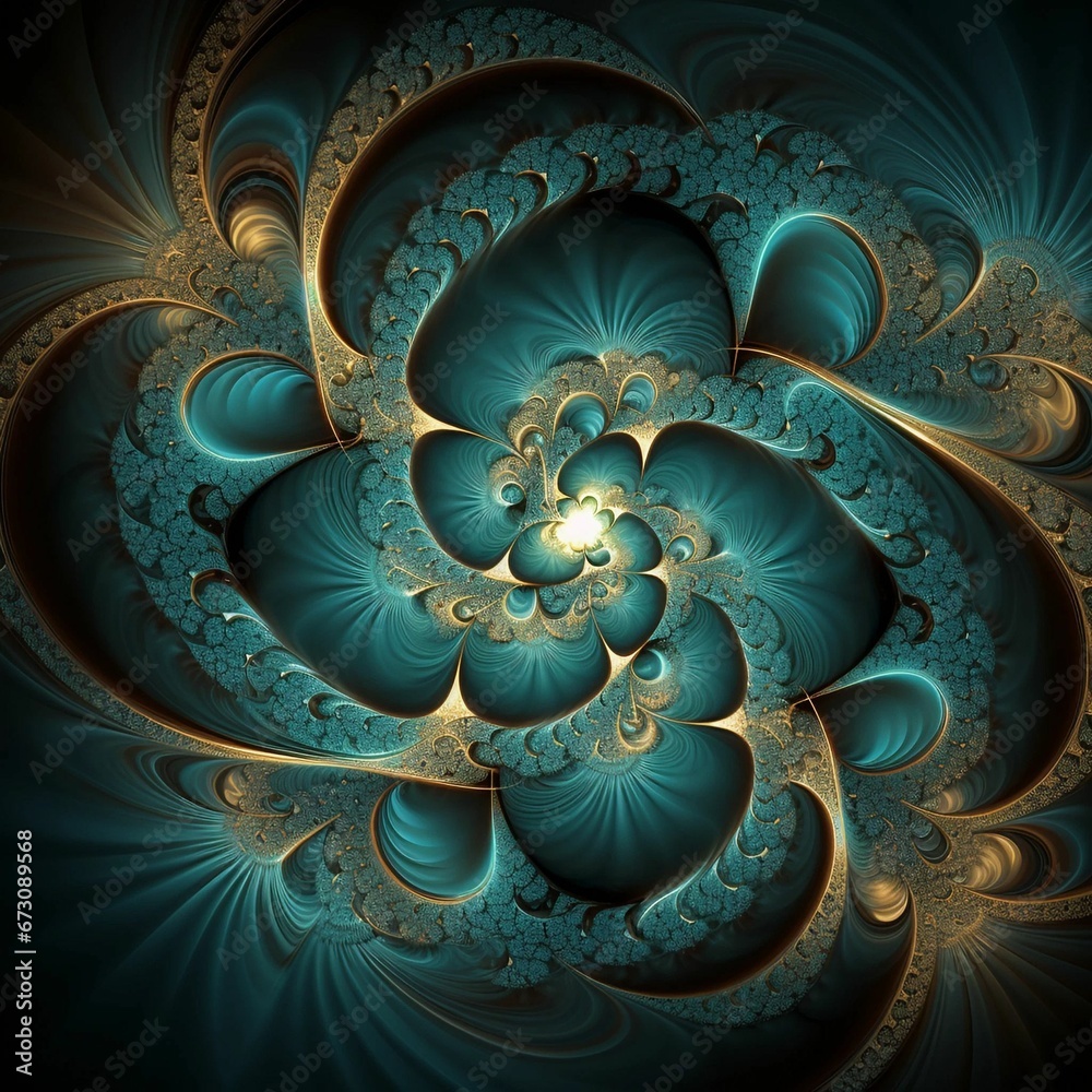 AI generated illustration of abstract swirls arranged in a spiral pattern