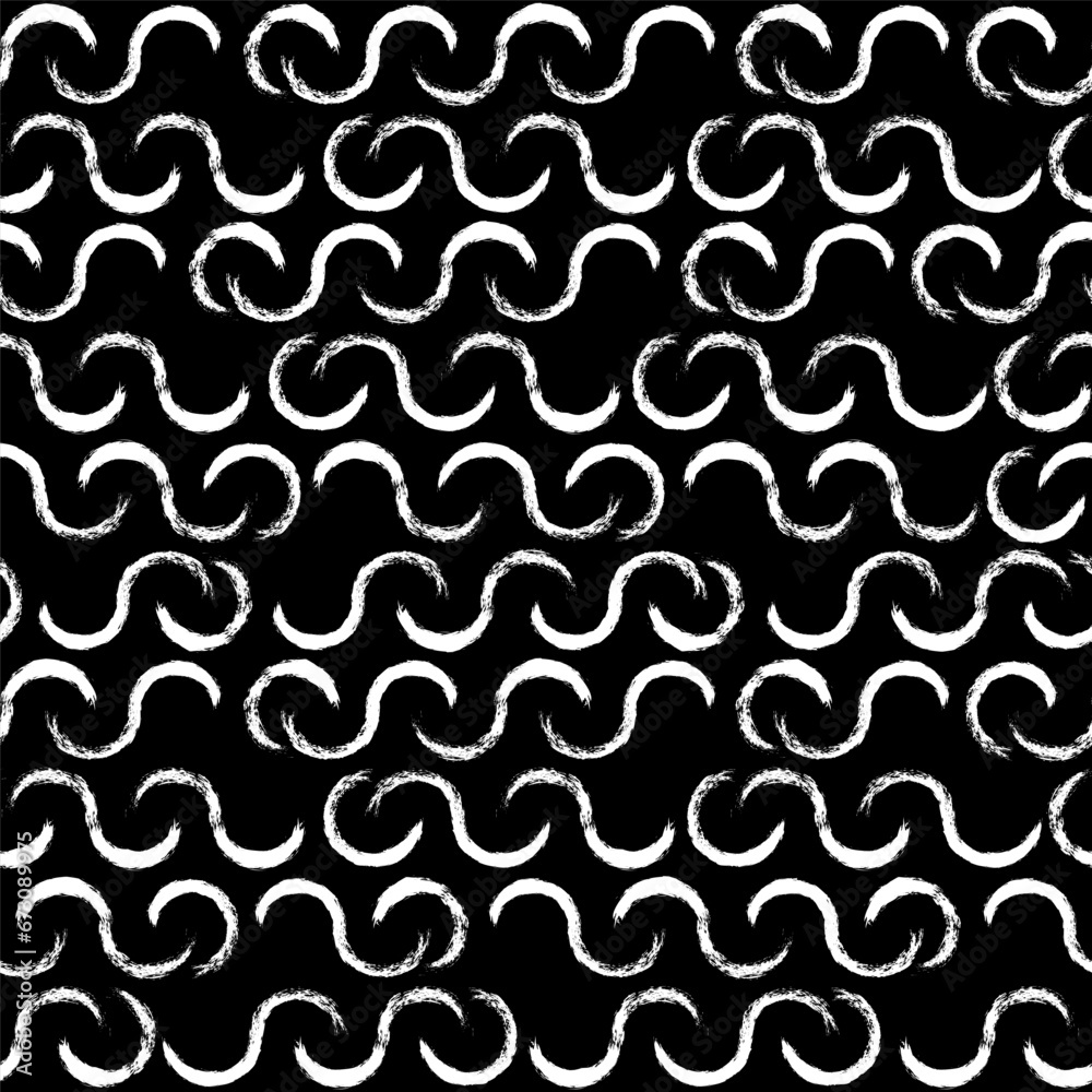 Geometric brushstroke seamless background. Black and white vector texture. Simple geometric pattern. Abstract geometric ornament. Messy texture. Geometric brushstroke seamless background. Black and white vector texture. Simple geometric pattern. Abstract geometric ornament. Messy texture.