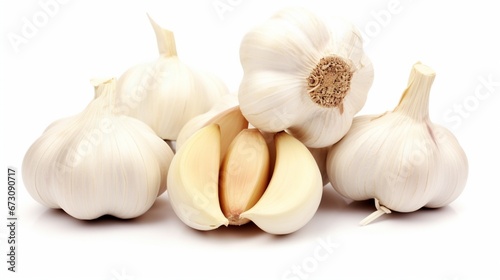 garlic isolated on white generated by AI