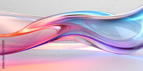 Abstract 3D Background with colorful flowing twisted lines waves ,3D illustration of holographic neon colored abstract twisted shape,Colorful Gradient 