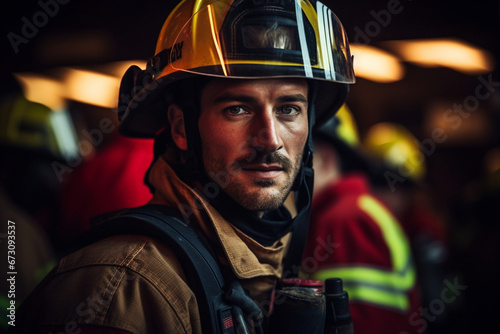 Firefighter in a fire and rescue operation