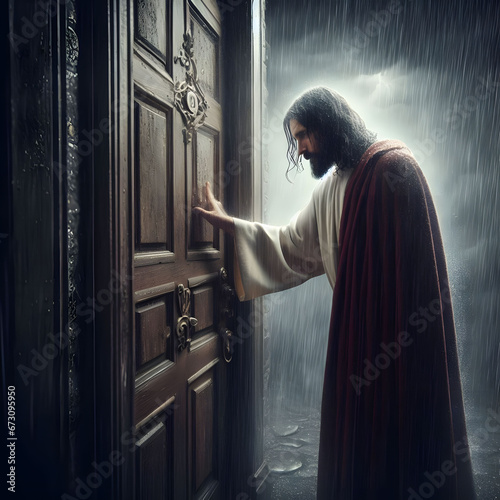 Jesus knocking at doors photo