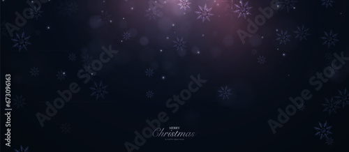 Abstract Christmas background with snow  stars  and drops on dark night background