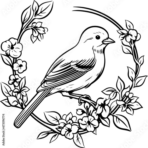 Bird with Wreath SVG, Bird Wreath SVG, Bird SVG, Wreath svg, Flower Wreath svg, Floral Wreath svg, Bird Quote svg, Humming Bird svg © Ideanab