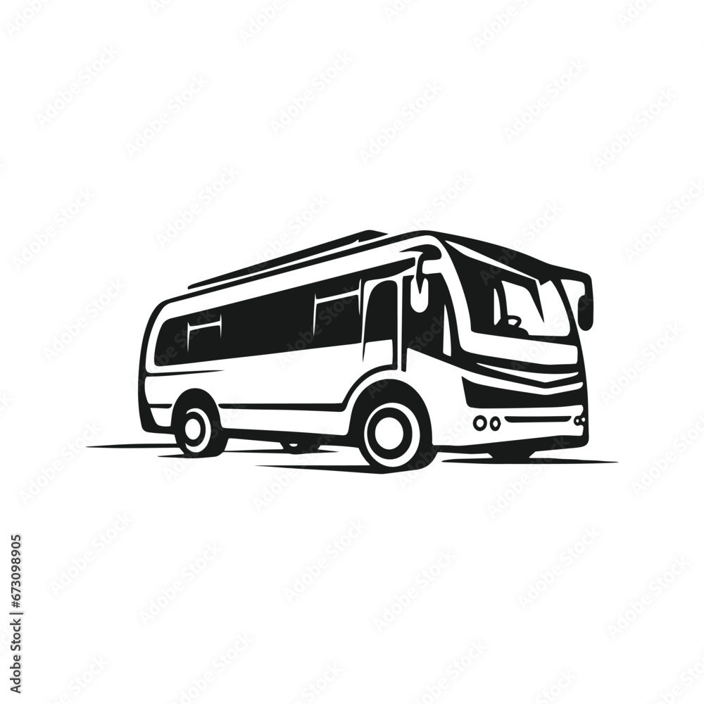A logo of bus icon school bus vector isolated silhouette design