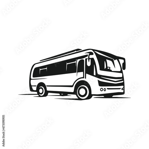 A logo of bus icon school bus vector isolated silhouette design © Saim Art